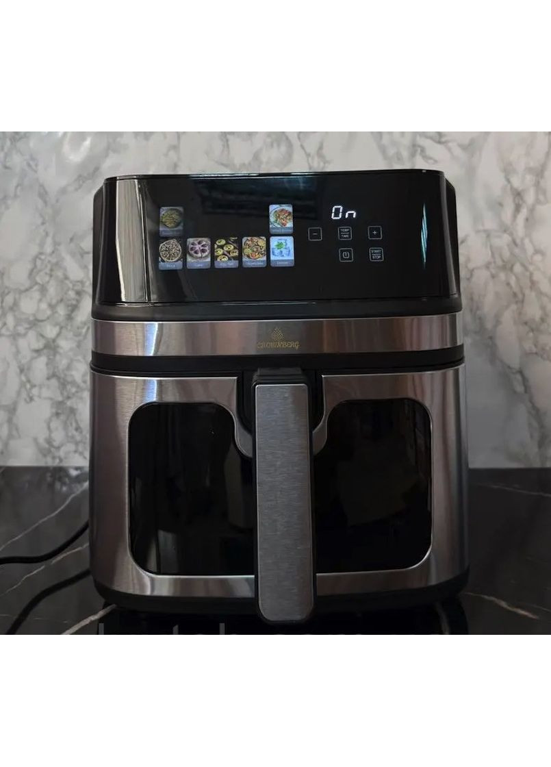 Аерофритниця безмасляна CB-5555 8,5л Аерогриль з сенсорним керуванням 2000Вт Чорний/Сірий Crownberg (351361333)