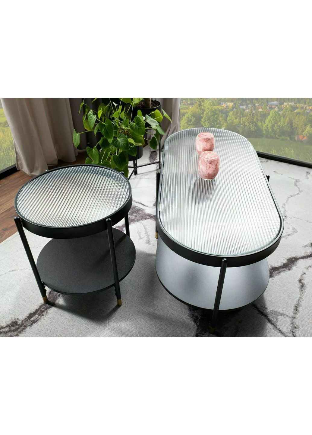 Журнальний столик LAGUNA B Білий / Чорний 110x50 LAGUNABBC Signal (372178591)