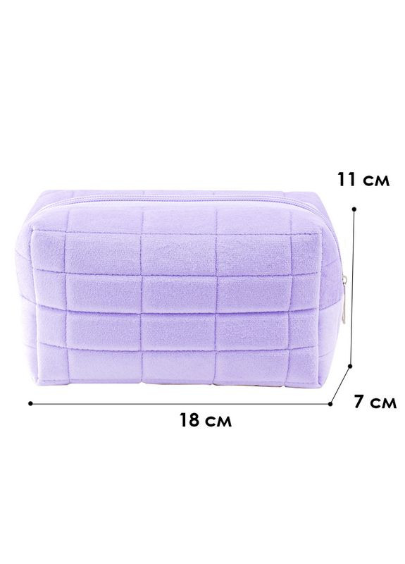 Женская косметичка 34018 Purple несесер органайзер дорожная бьюти кейс плюшевая 19 шт. Lesko (352011785)
