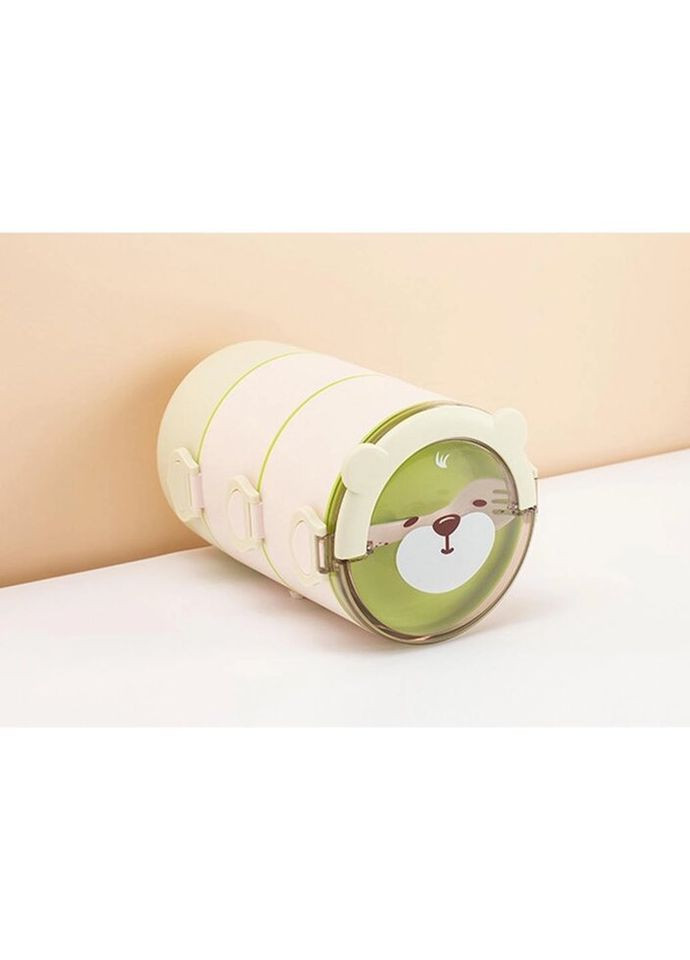 Ланч бокс триярусний харчової 11069 2400 мл зелений No Brand (336148263)