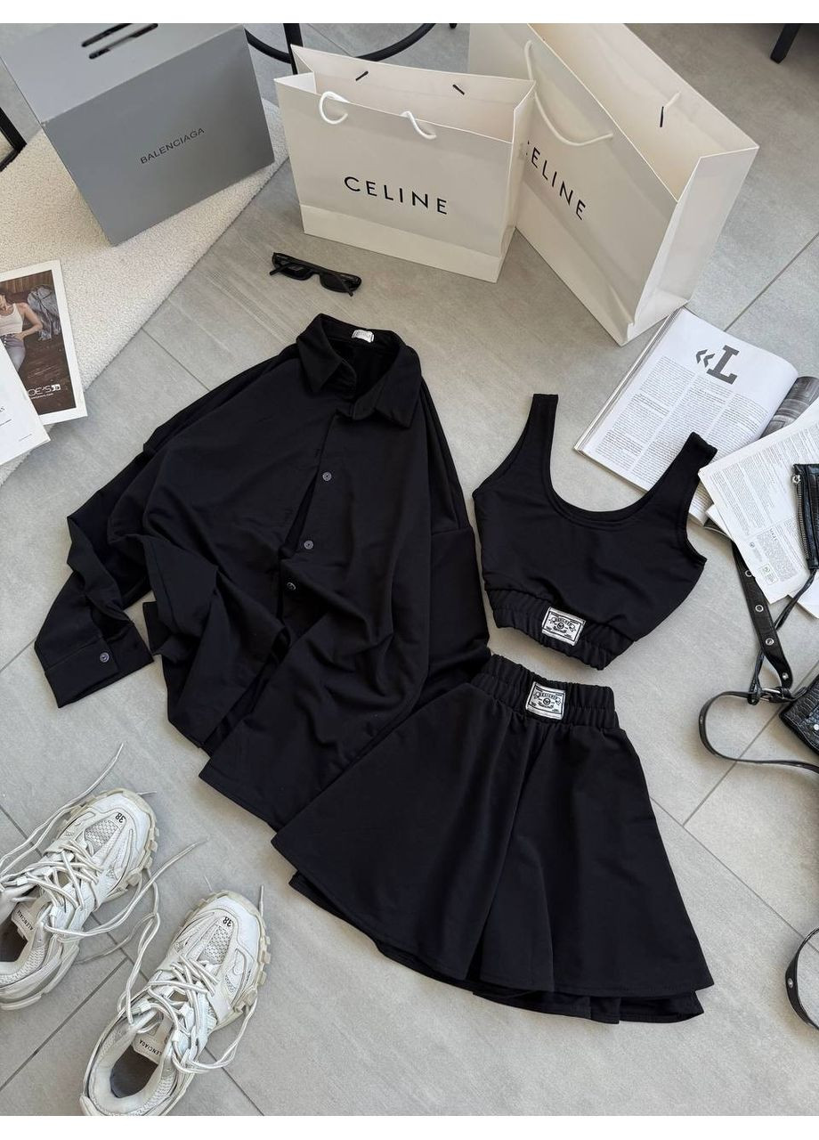 Жіночий костюм-трійка зі спідницею та топом Україна (351386303)