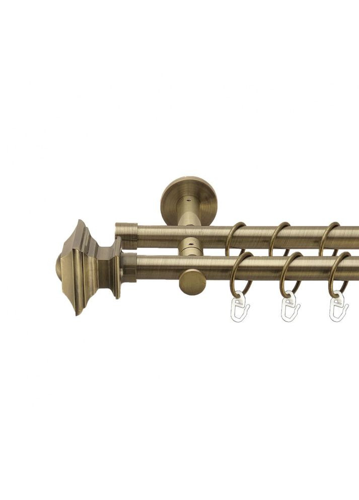 Карниз Борджеза металевий дворядний реверсивний гладка труба Антик 19\19 мм 160 см (00-00013328) ORVIT (300280421)