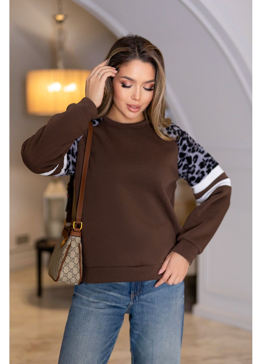 Коричневый теплый свитшот женский Fashion (360603291)