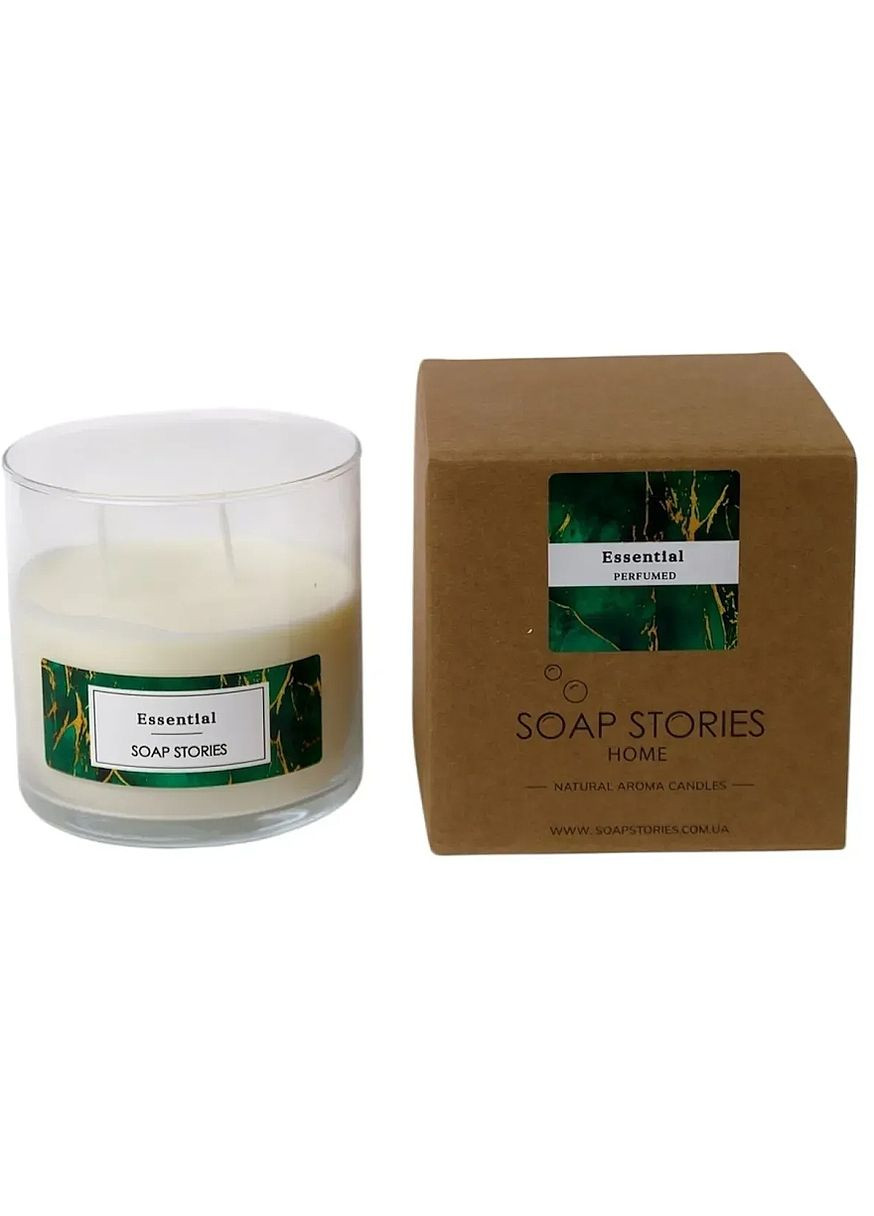 Свічка парфумована з рослинного воску "Essential" Home Perfumed Candles 350g (1508071-39576579) SOAP STORIES (368613596)