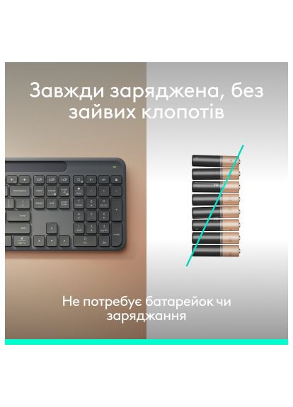 Клавіатура Slim Solar+ for Business Wireless/Bluetooth Graphite (920-013779) Logitech Slim Solar+ for Business Wireless/Bluetooth Graphi (366105502)