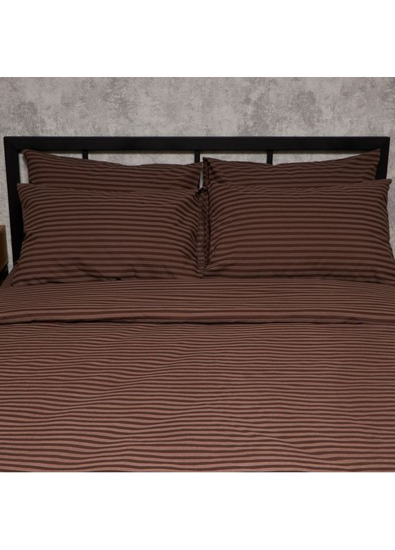 Комплект постельного белья Бязь Gold Люкс Полуторний 143х210 наволочки 4х50х70 (MS-820009188) Moon&Star Espresso Lines (356114996)