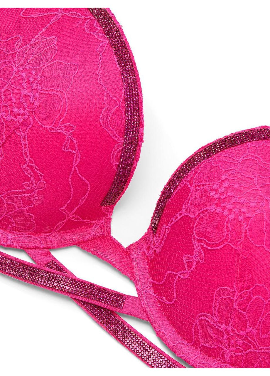 Розовый бюстгальтер shine cradle lace push-up Victoria's Secret полиамид
