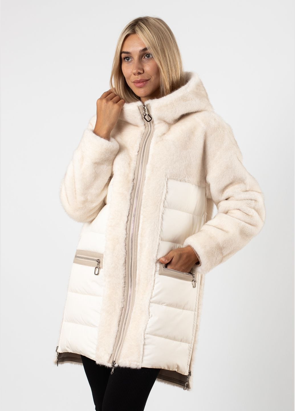 Молочный зимний Пуховик MissLynx