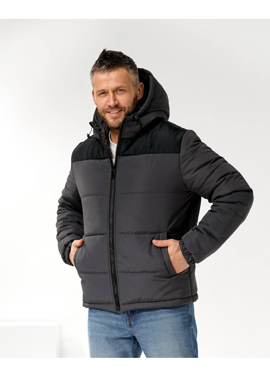 Графитовая зимняя мужская зимняя куртка No Brand