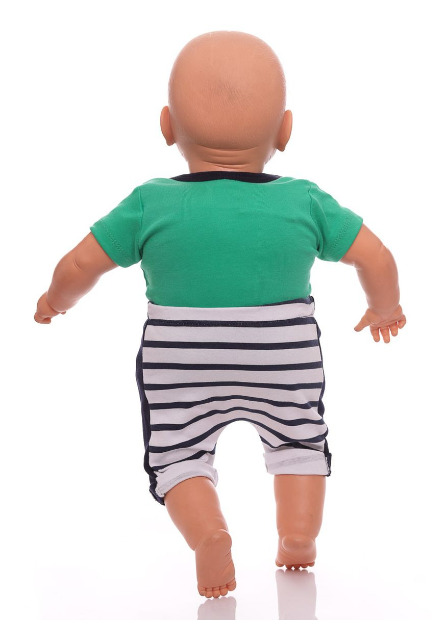 Зеленый летний боди+шорты в очках 56 см (30556) BABYKROHA