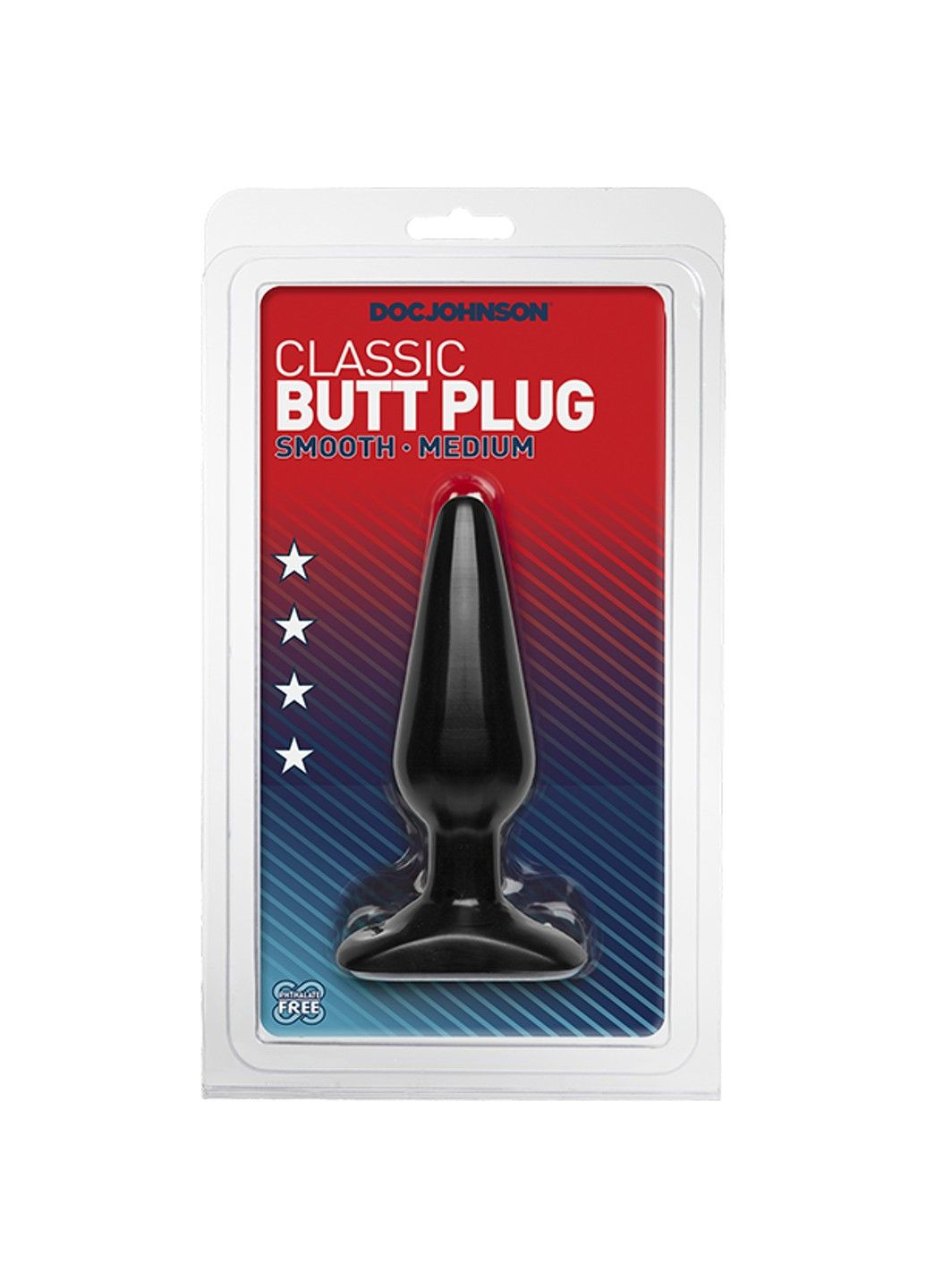Анальна пробка Smooth Classic Medium Black макс діаметр 3,8 см для анальної стимуляції Doc Johnson (298473640)