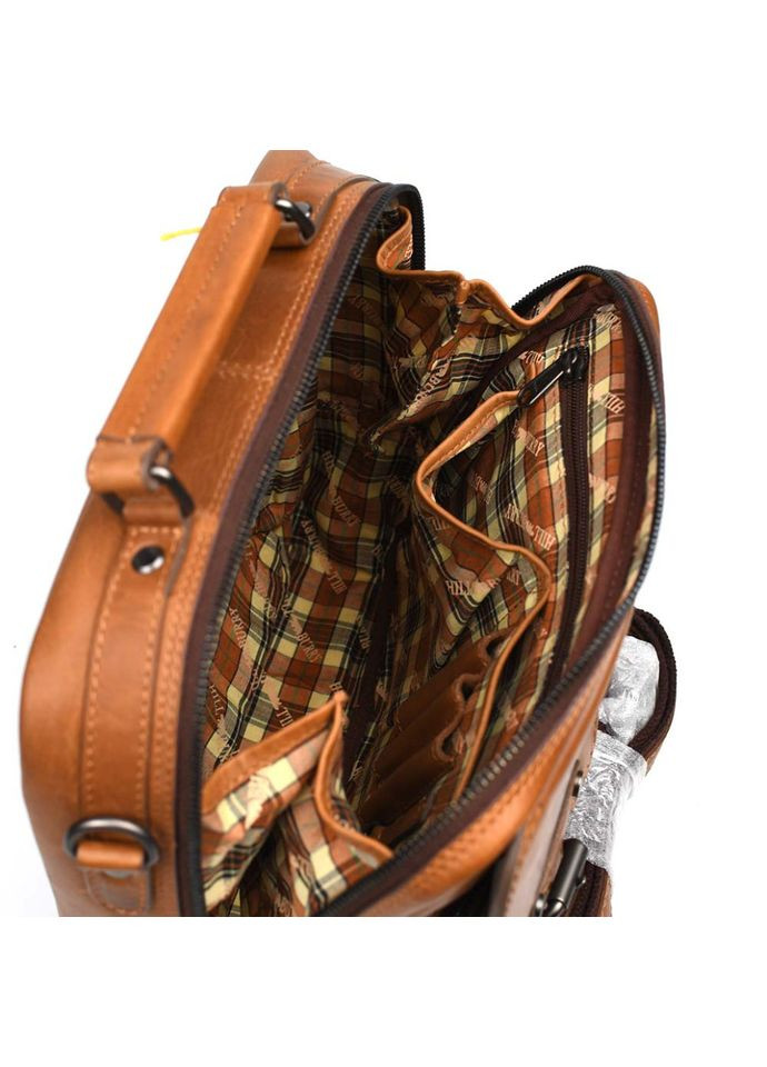 Чоловіча шкіряна сумка з ручкою HB870367B Hill Burry коньячна No Brand (298747969)