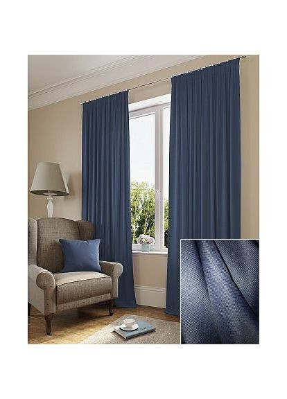 Штора Лен Блэкаут Синий 100х190 No Brand (353833822)