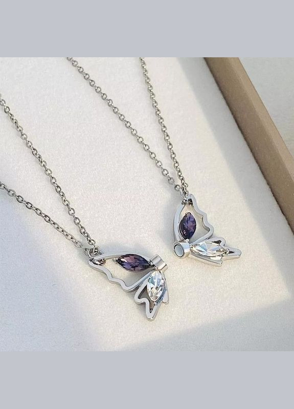 Магнитные парные подвески дружбы с бабочками, украшение, кулон, подарок, подвески для подруг с бабочкой на магните, цепочка Fashion Jewelry (337718660)