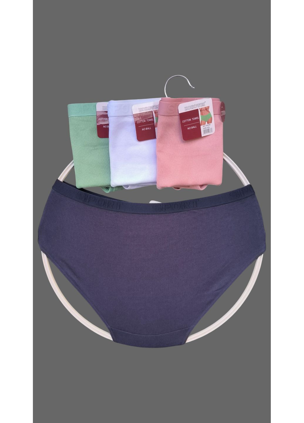 Набір 4 шт бавовняні трусики сліпи в рубчик висока посадка Kokowei (360949591)