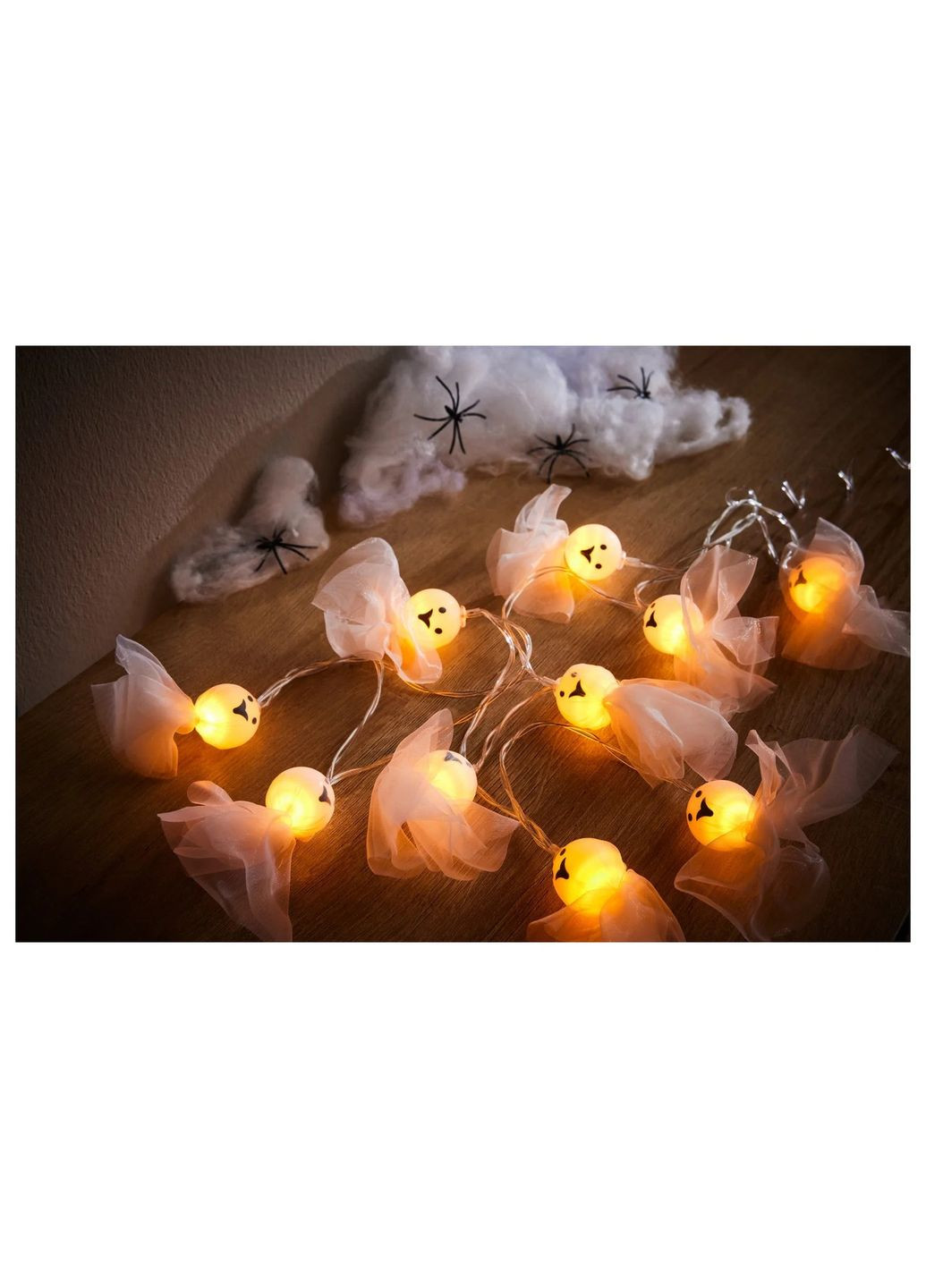 LED гірлянда Привид на Хелловін/Halloween, 10 шт Ø 6 см на батарейках з таймером Livarno home (345647610)