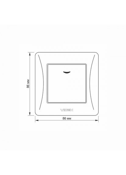 Выключатель одноклавишный с подсветкой черный графит BINERA Videx (366298504)