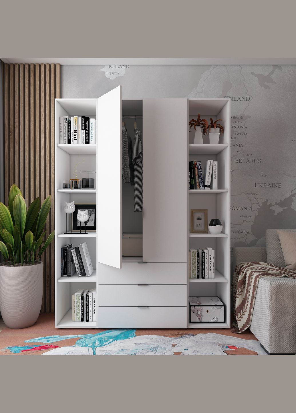 Комплект шаф для одягу Гелар (3 шт.) 153,9х49,5х203,4 см (DRS-011173) Doros (361998972)