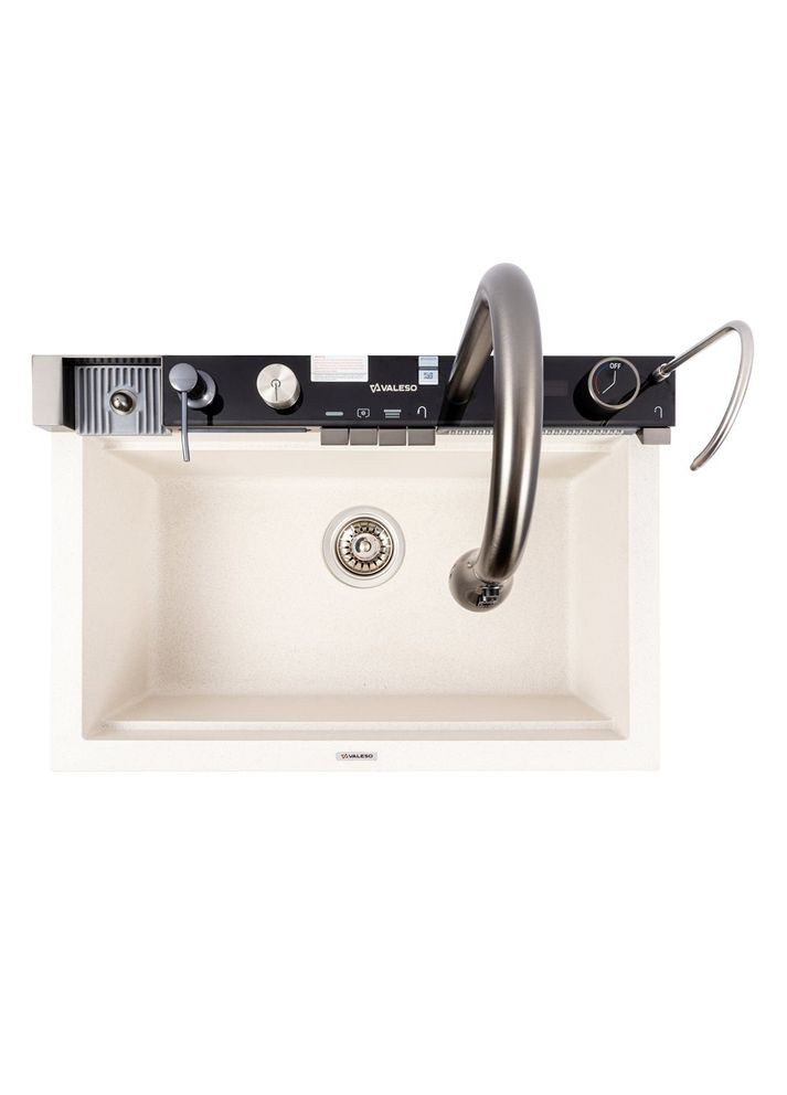 Гранитная мойка IRENA 6846 матовая Белая в точку Valeso (358500908)