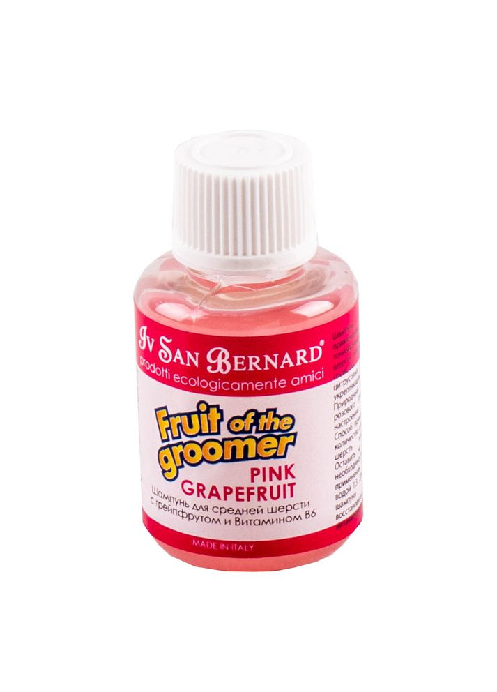 Шампунь для шерсти средней длины с витаминами Грейпфрут Pink Grapefruit 30 мл (2000981155926) Iv San Bernard (314934383)