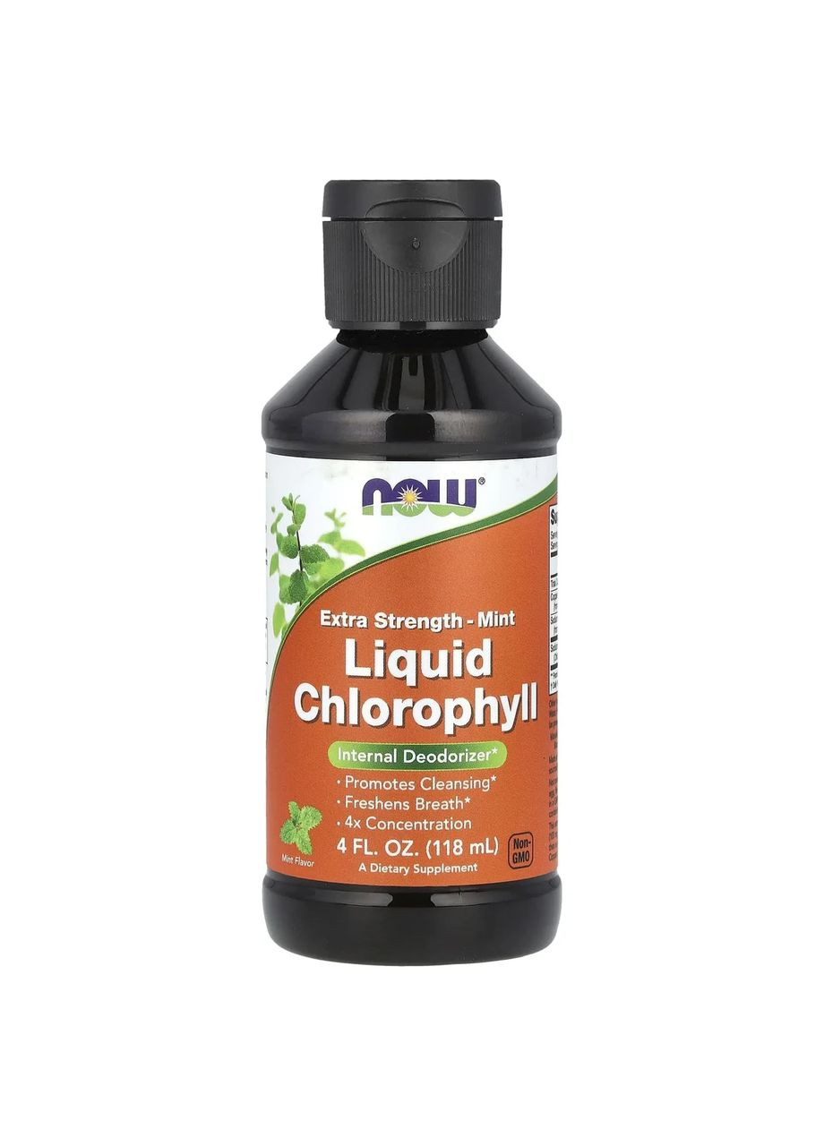 Хлорофилл жидкий Liquid Chlorophyll, вкус мяты, 118 мл Now Foods (361115950)