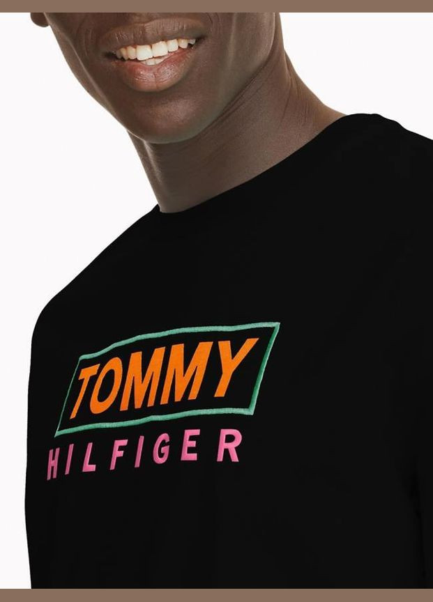 Черная черная футболка - мужская футболка th1338m Tommy Hilfiger
