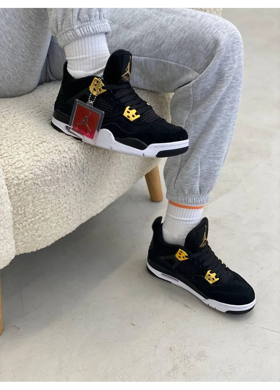 Білі кросівки чоловічі nike air jordan retro 4 black white найк аір джордан білі демісезон No Brand