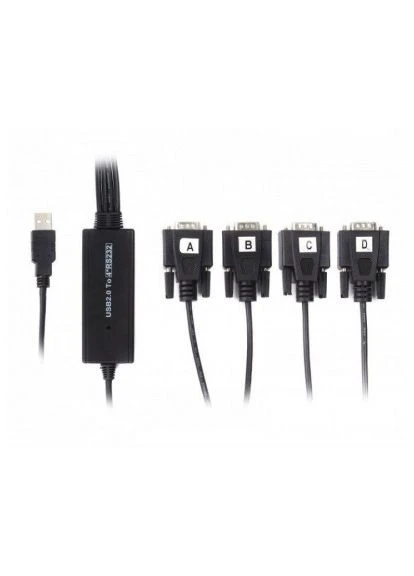 Перехідник USB 2.0 to 4хCOM (9+25pin) 1.4m (VE671) Viewcon (396885604)