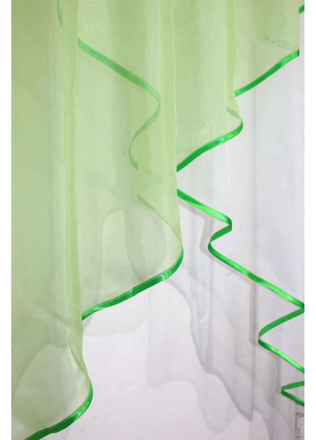 Кухонна фіранка № 053к салатовий з білим 280х170 см (50-045) VR-Textil (299633312)