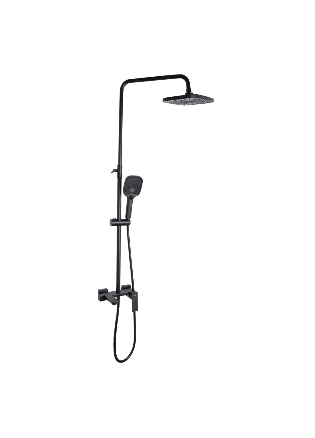 Душева система універсальна Gemini на три споживачі (з виливом) QTGEM111BLM45686 Black Matt Qtap (391914269)