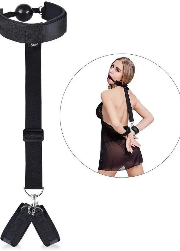 Наручники с кляпом БДСМ Бондаж кляп с наручниками No Brand (327095158)