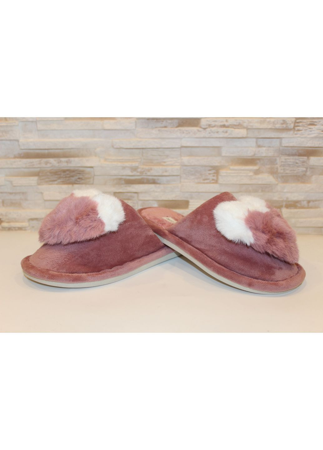 Розовые тапочки комнатные женские розовые No Brand с мехом