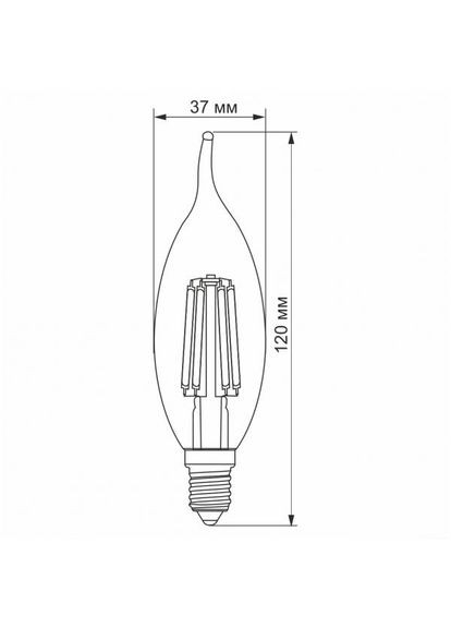 Лампа Filament VLC37Ft-06144 6 Вт E14 4100 K Прозрачная (25796) Videx (284106766)