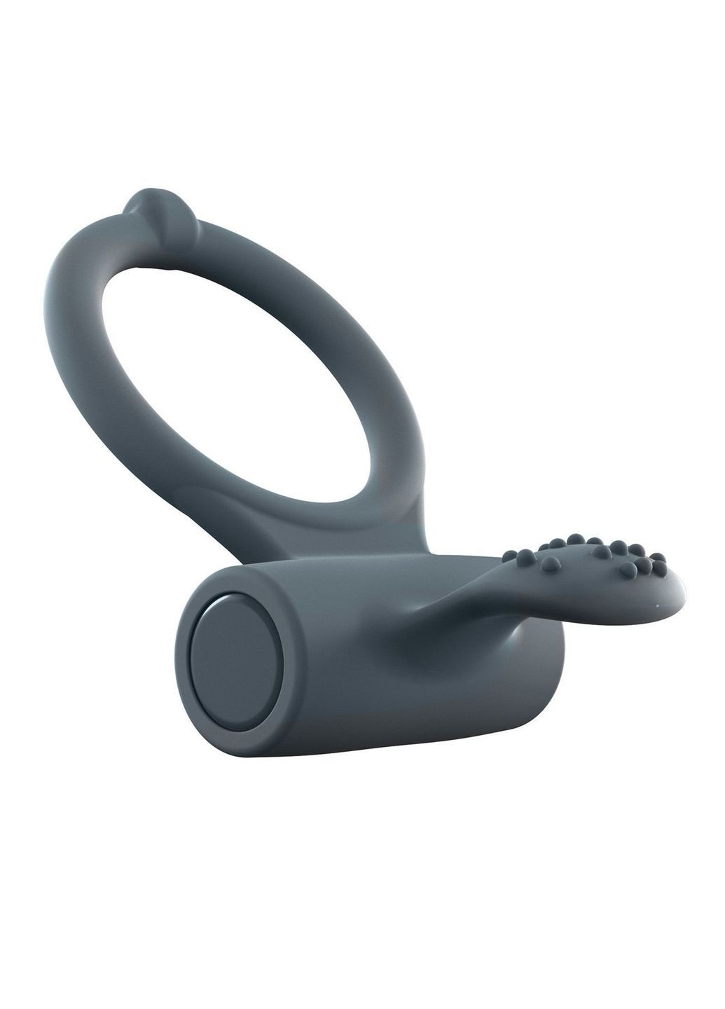 Ерекційне кільце Power Clit Plus з вібрацією, перезаряджається, з язичком та щіточкою Dorcel (297587736)