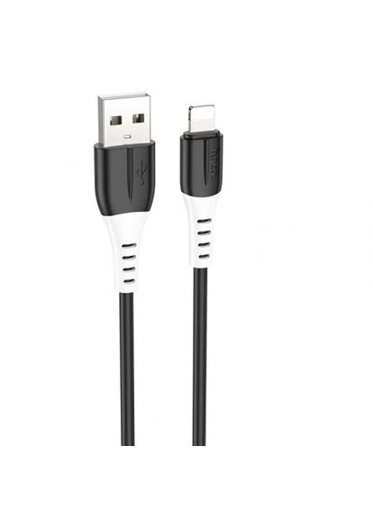 Кабель X82 silicone charging data cable for iPhone (1 m) 2 A Чорний Hoco (388774829)