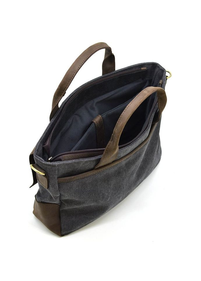 Мужская сумка из конваса и лошадиной кожи RGc-3990-3md серая TARWA (329151657)