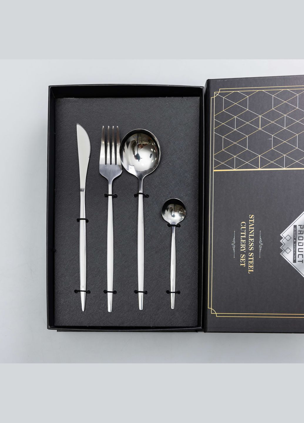 Набір столових приборів 24 предмети на 6 персон, матовий хром Yiwu (323641120)