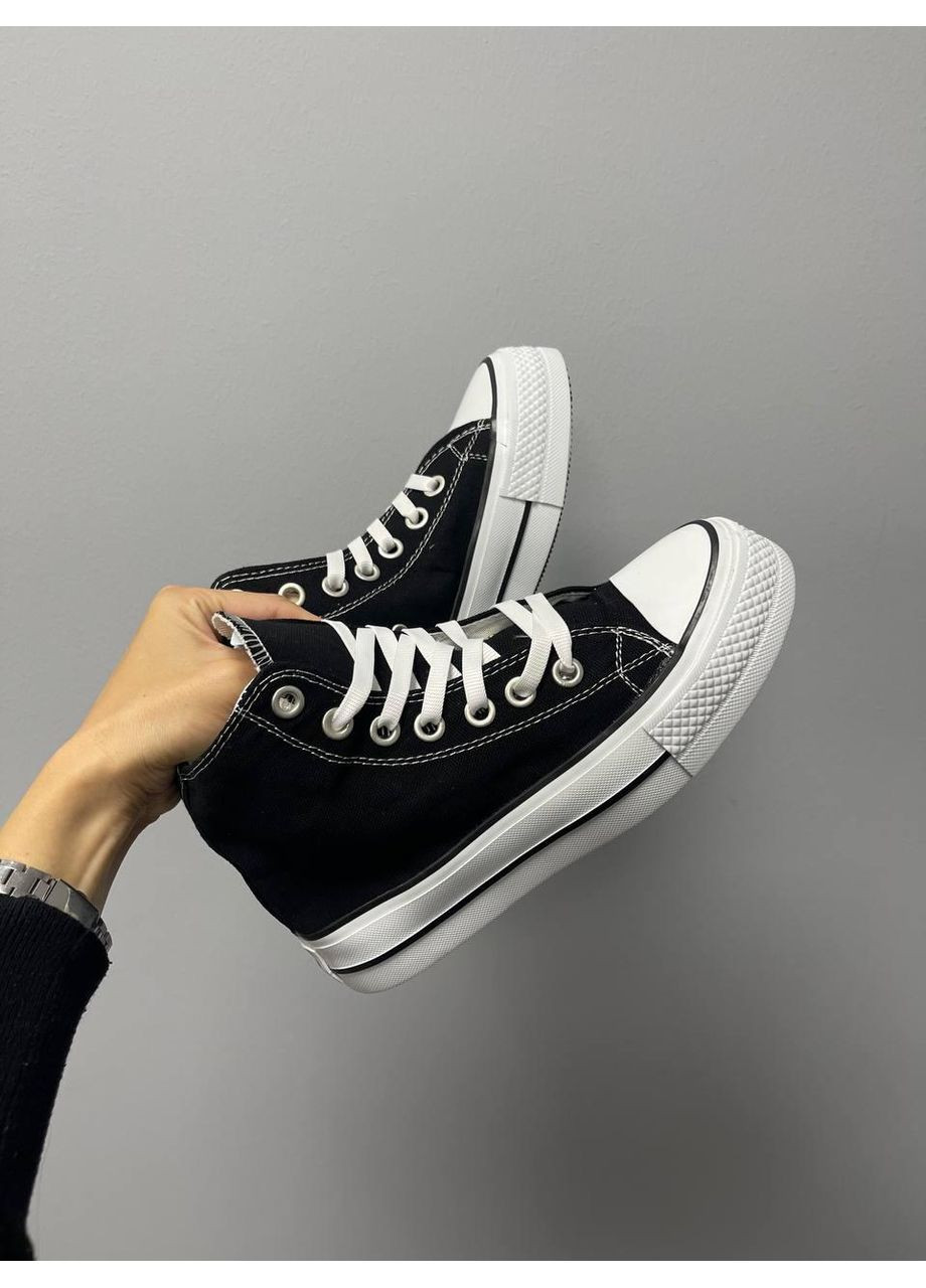 Чорні Осінні кеди чоловічі converse hight x chuck taylor platform black v2 конверс No Brand