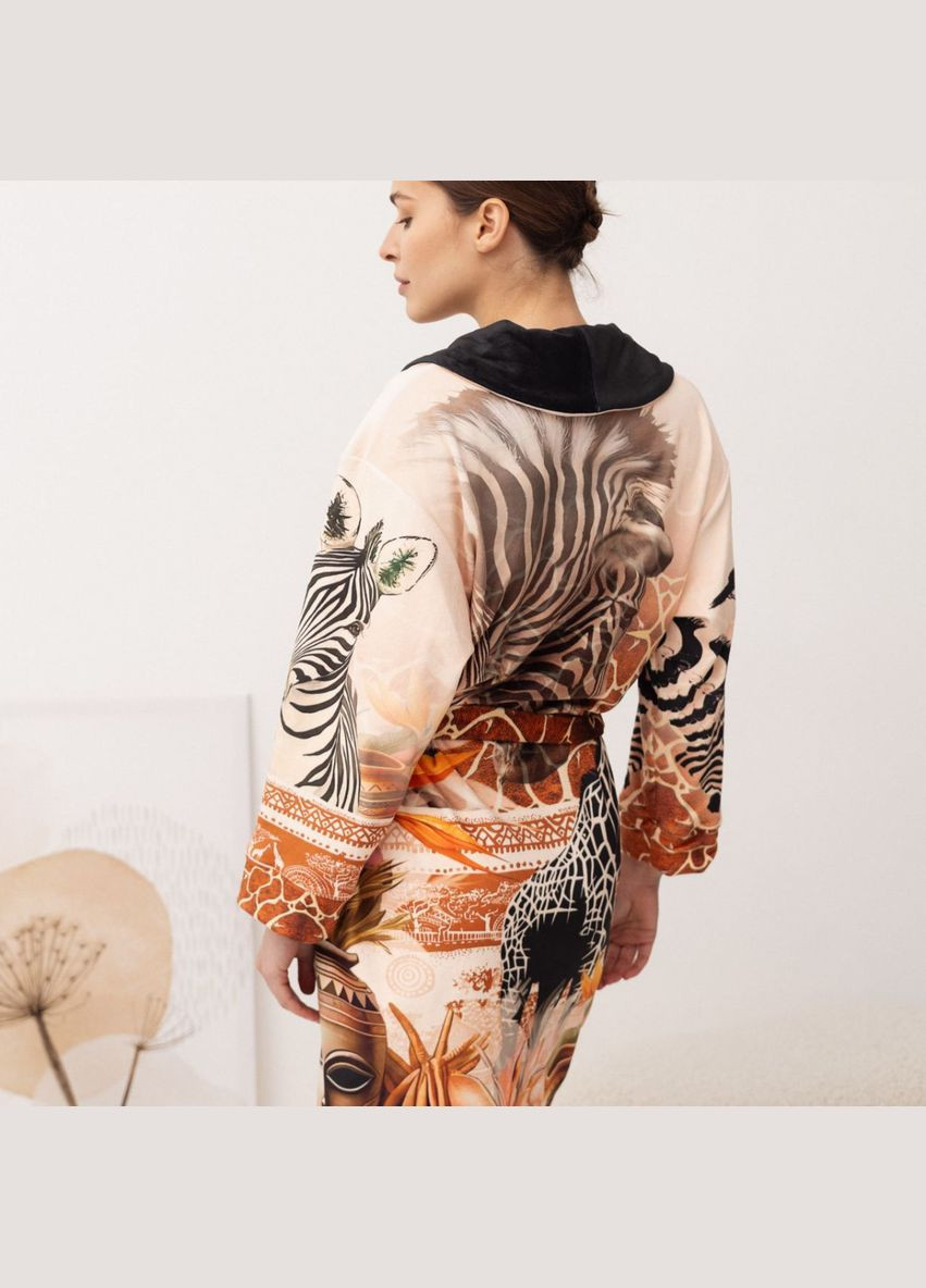 Халат женский из плюшевого велюра эксклюзивный Wild Africa 18353 XS-S FlexDress (336767049)