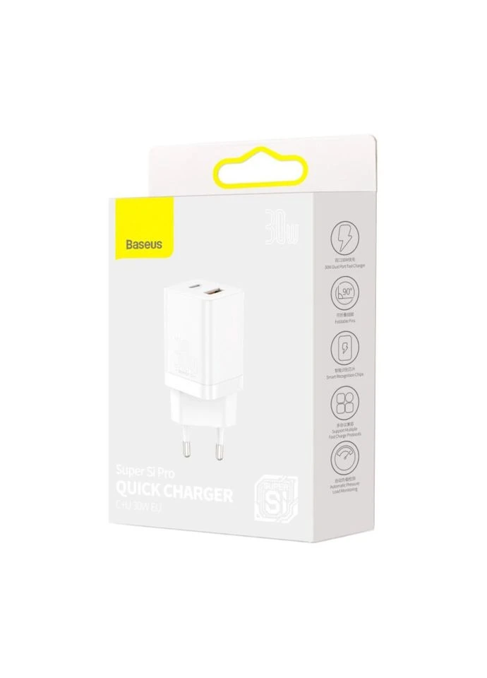 Зарядний пристрій Super Si Pro C+U 30W White (CCSUPP-E02) Baseus (392236585)