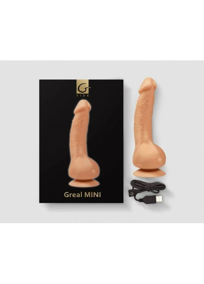 Вібратор реалістичний на присосці Greal Mini Gvibe, бежевий, 18 х 3 см No Brand (341306065)