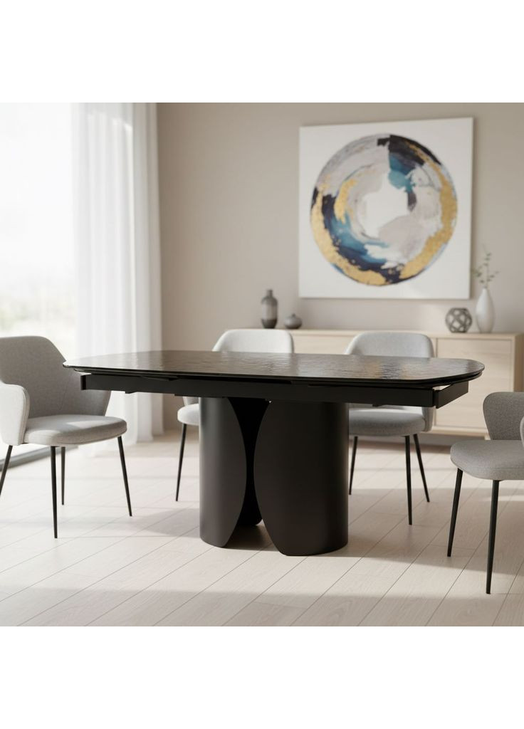 Стіл обідній розкладний EDGAR 160(240)*90 бронзовий/коричневий Intarsio (372178480)