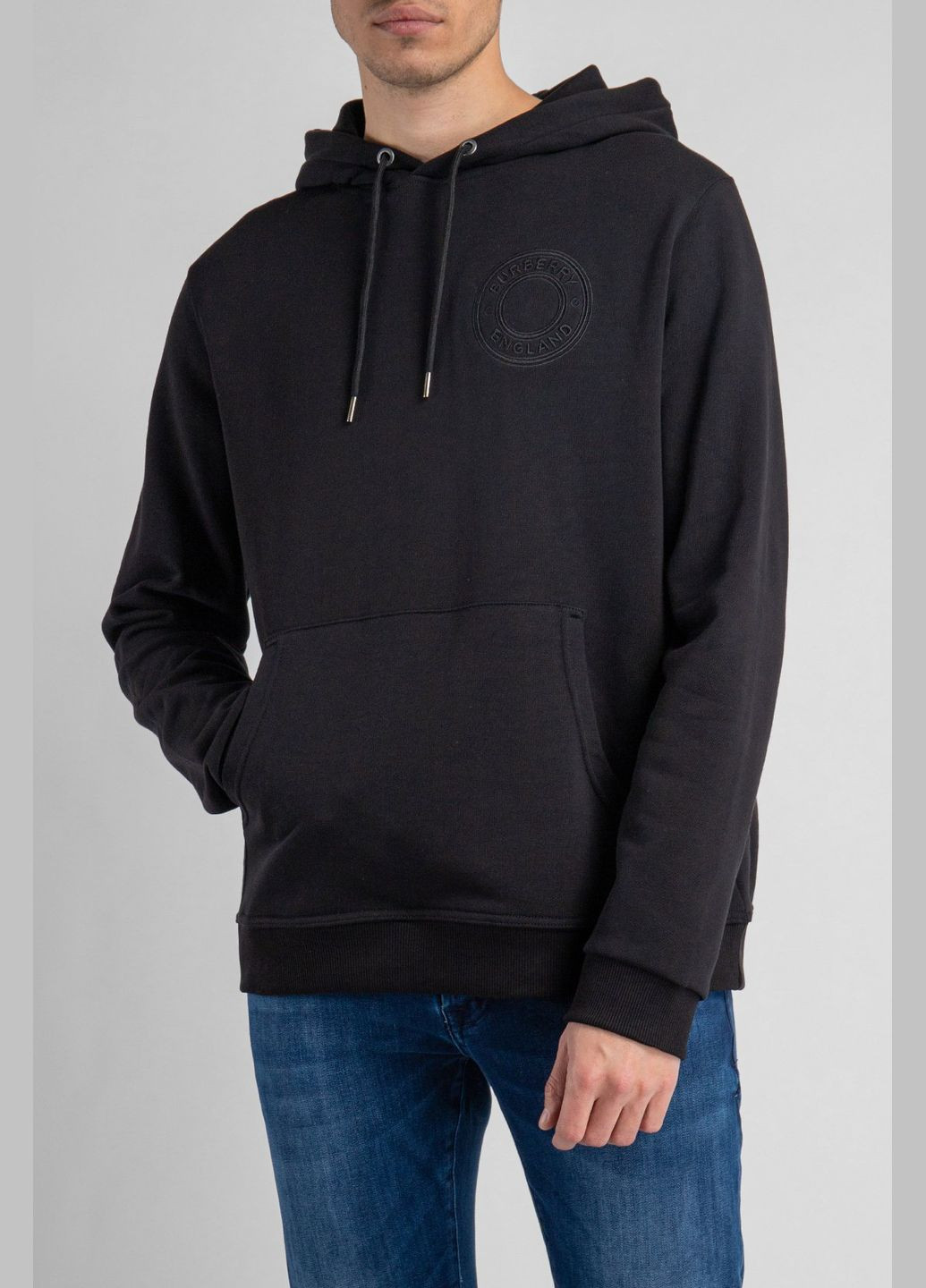 Черный хлопковый худи с вышитым лого Burberry (339604167)