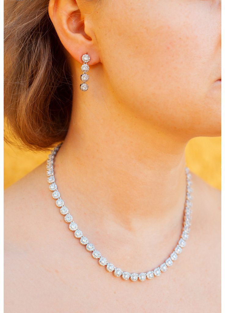 Комплект Кольє і сережки Ребека сріблястий love-shopping Xuping Jewelry (358524999)