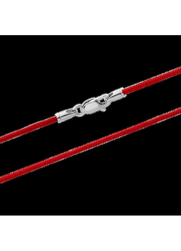 Шнурок на шию синтетичний із срібною застібкою червоний No Brand (362177355)