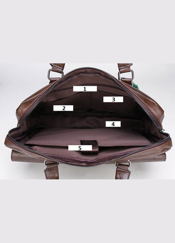 Чоловіча сумка для документів А4 портфель дипломат Коричневий No Brand (301212082)