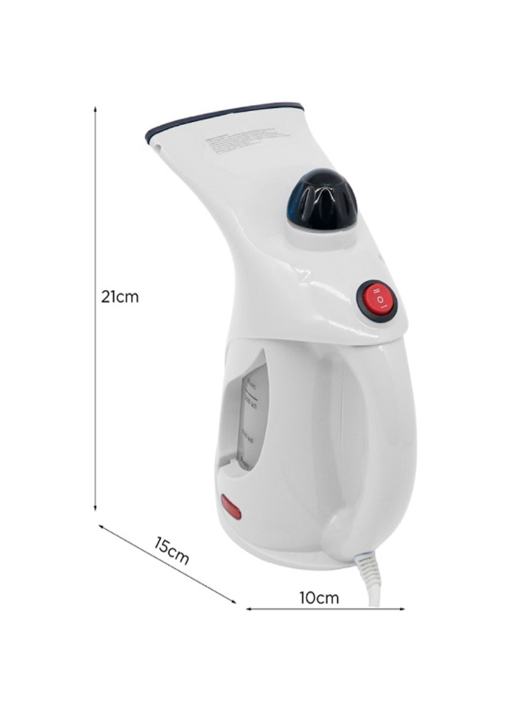 Ручний вертикальний відпарювач R-1267W для одягу 800 Вт Білий RAF (316651098)