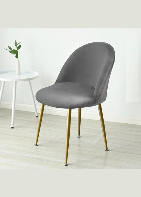 Чехол на стул кресло с округлой спинкой бархатный велюр No Brand (339864506)