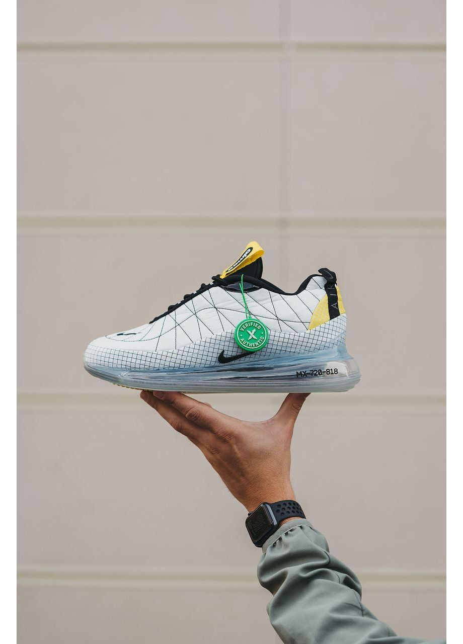 Белые демисезонные кроссовки мужские nike air max 720 white yellow найк аир макс 720 No Brand