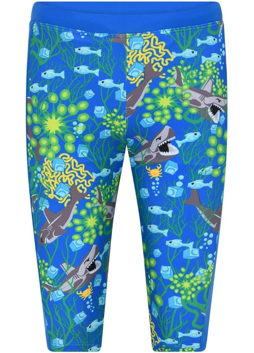 Купальний костюм сонцезахисний лонгслів + довгі шорти синій з акулами 306-557-309-593 Lego Wear (333832744)